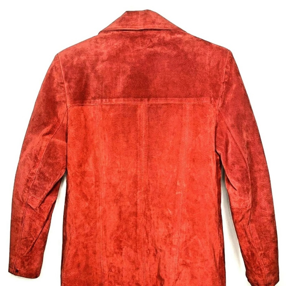 DC Collection Medium Suede Red Button Down Jacket - Picture 2 of 12